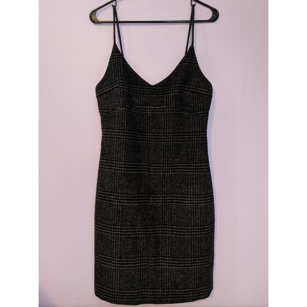 Ganni Woodside Wool Slip Dress in Ebony Melange 36
